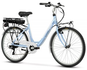 ΠΟΔΗΛΑΤΟ Lombardo Levanzo City E-Bike 26 Light Blue/White Glossy DRIMALASBIKES